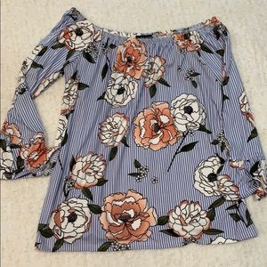 very soft Floral off the shoulder top